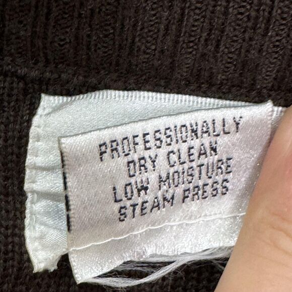 Vintage Nils Sweater Womens Small Black Cream Snowflake Mock Neck Ski 90s - Picture 6 of 6